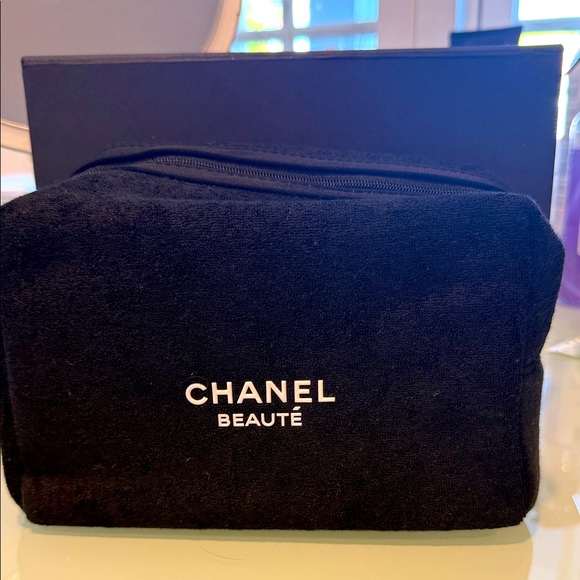 Chanel Beauté Black terry Cosmetic Bag - Picture 1 of 1